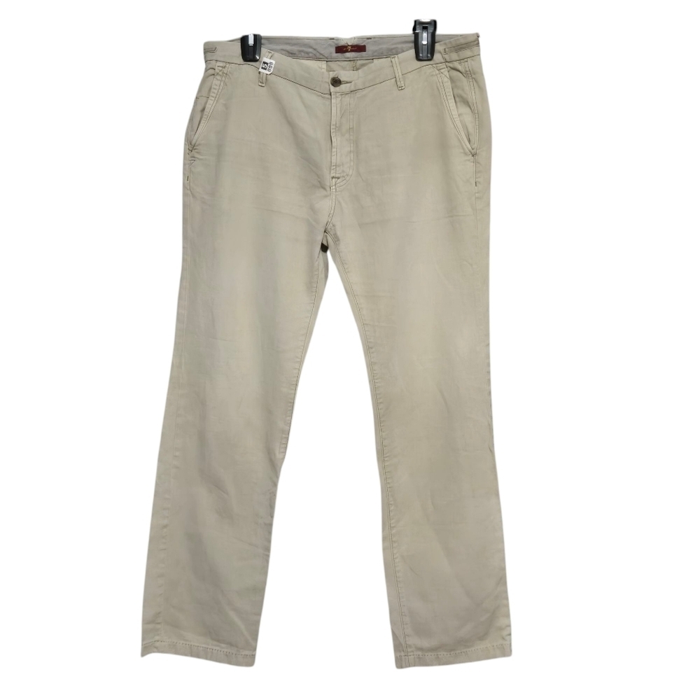 7 For All Mankind Beige Straight Cut Pants Mens  Size US 38